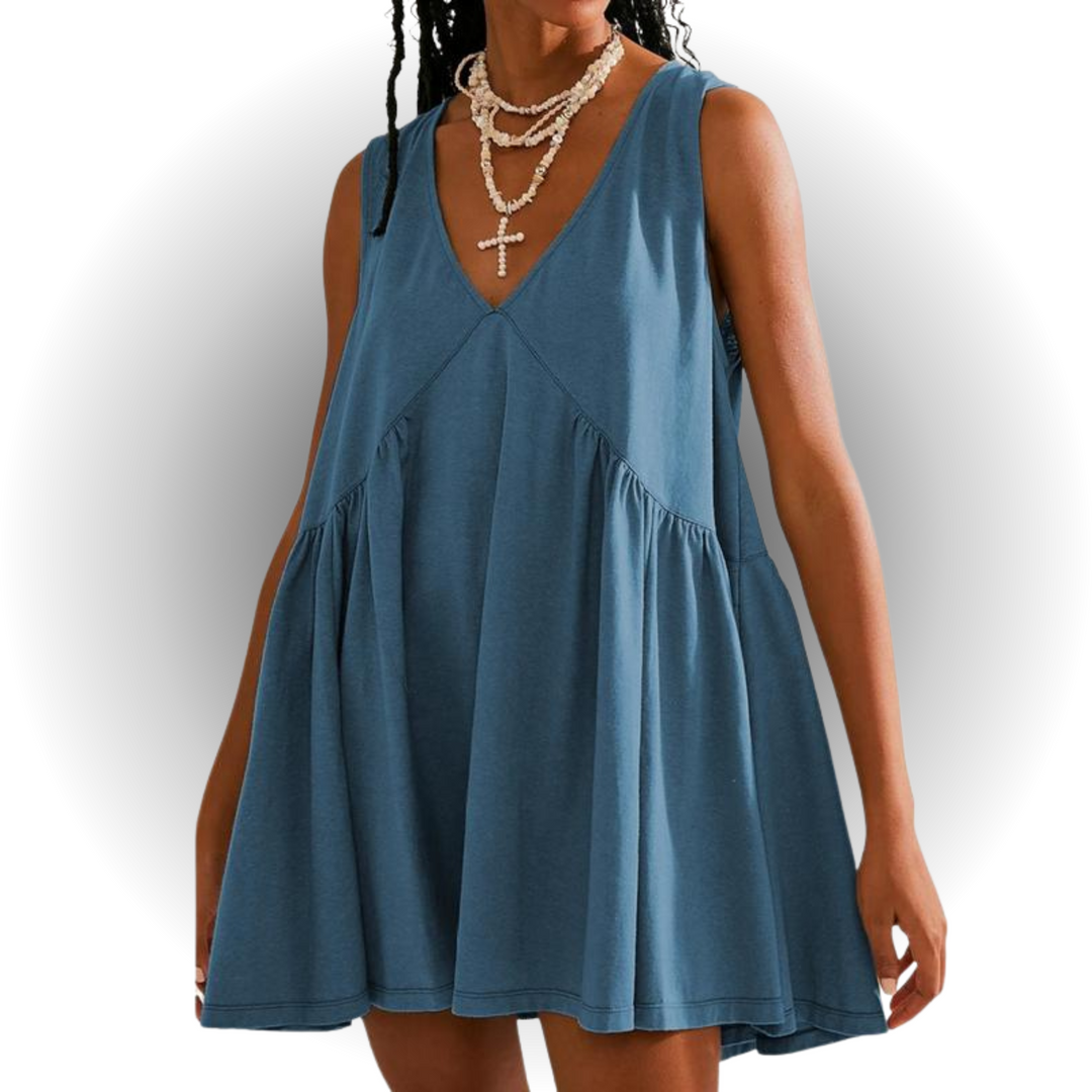 GARNETH™ – Casual Summer Sleeveless V-Neck Mini Dress